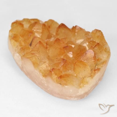 Druzy Citrine Medium Light-Orange naturelle Fantaisie, 41.14 ct, Opaque