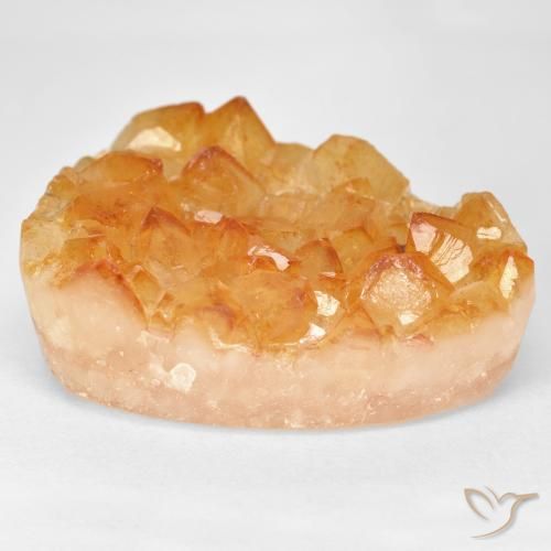 Druzy Citrine Medium Light-Orange naturelle Fantaisie, 41.14 ct, Opaque