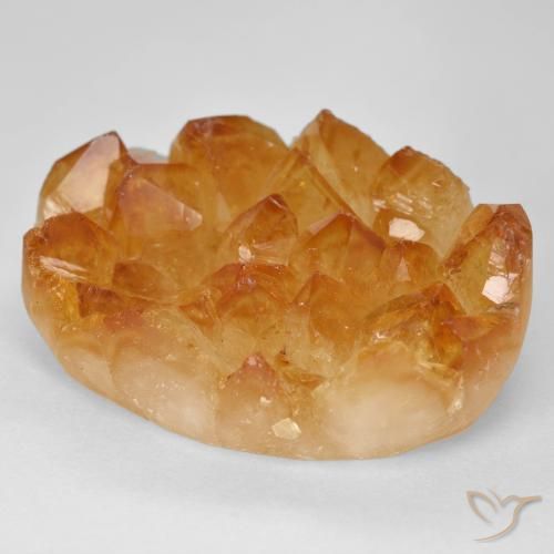 35.56ct Naturel Miel Orange Druse de citrine, ovale, Opaque