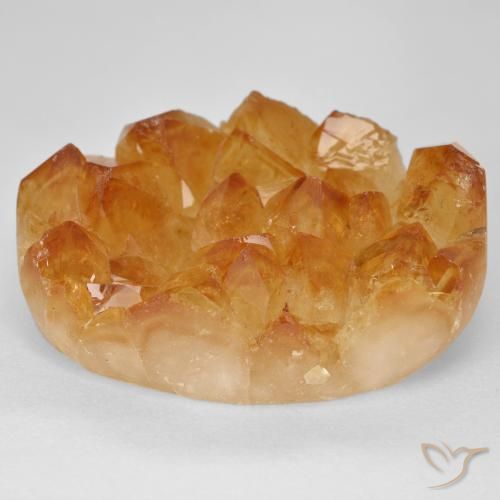 Druzy Citrine Miel Orange naturelle ovale, 35.56 ct, Opaque