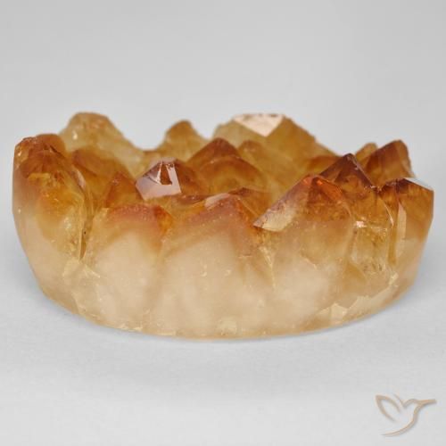 Druzy Citrine Miel Orange naturelle ovale, 35.56 ct, Opaque