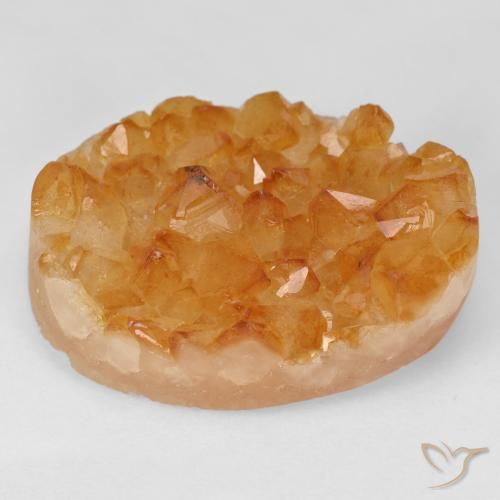 47.77ct Naturel Miel Orange Druzy Citrine, ovale, Opaque