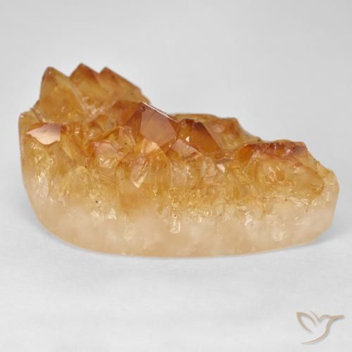 Druzy Citrine Medium Light-Orange naturelle En forme de poire, 32.77 ct, Opaque