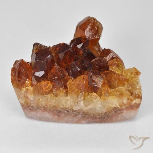 Druzy Citrine Orange rouille naturelle Trillion, 24.24 ct, Opaque