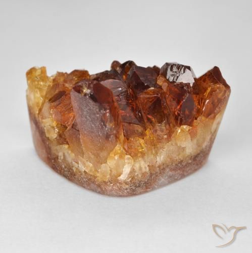 Druzy Citrine Orange rouille naturelle Trillion, 24.24 ct, Opaque