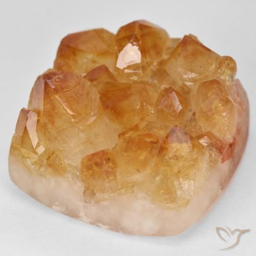 Druzy Citrine Medium Light-Orange naturelle Carré, 47.04 ct, Opaque