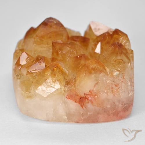 Druzy Citrine Medium Light-Orange naturelle Carré, 47.04 ct, Opaque