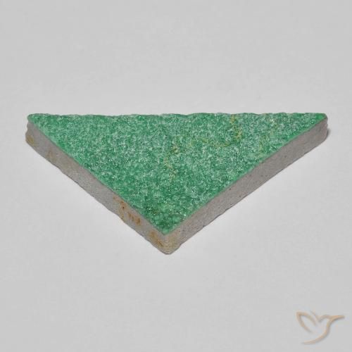 Druzy Variscite Vert fougère profond naturelle Trillion, 14.47 ct, Opaque