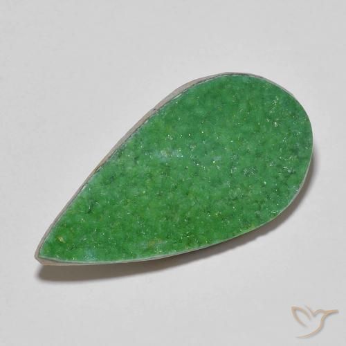 9.49ct Naturel Vert moyen Variscite druzy, En forme de poire, Opaque