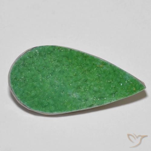 Variscite druzy Vert moyen naturelle En forme de poire, 9.49 ct, Opaque