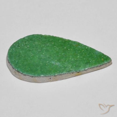 Variscite druzy Vert moyen naturelle En forme de poire, 9.49 ct, Opaque