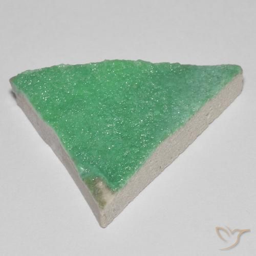 Druzy Variscite Vert moyen naturelle Trillion, 19.40 ct, Opaque