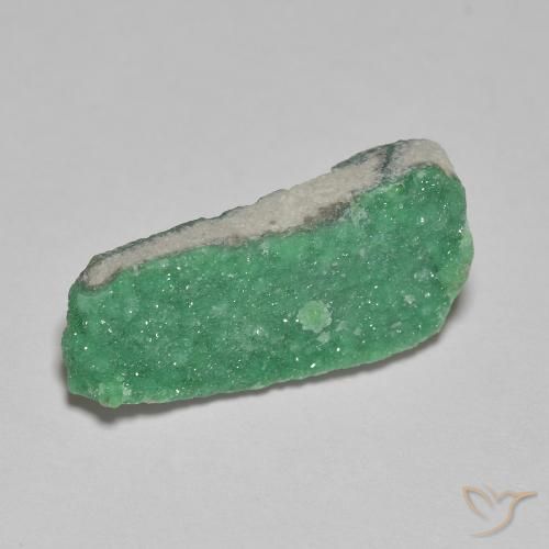 Variscite druzy Vert brillant naturelle Fantaisie, 3.88 ct, Opaque