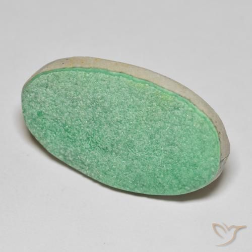 Variscite druzy Vert trèfle léger naturelle ovale, 21.94 ct, Opaque