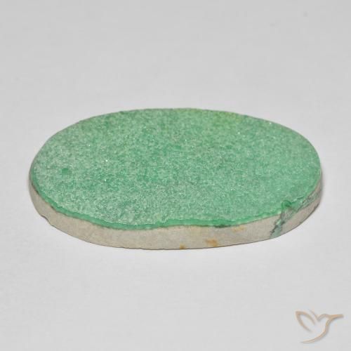 Variscite druzy Vert trèfle léger naturelle ovale, 21.94 ct, Opaque