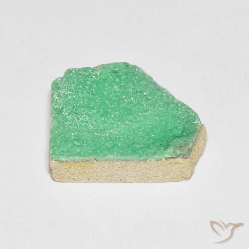 Variscite druzy Menthe verte naturelle Fantaisie, 6.07 ct, Opaque