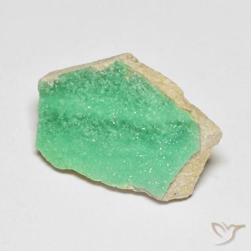 Variscite druzy Menthe verte naturelle Fantaisie, 7.10 ct, Opaque