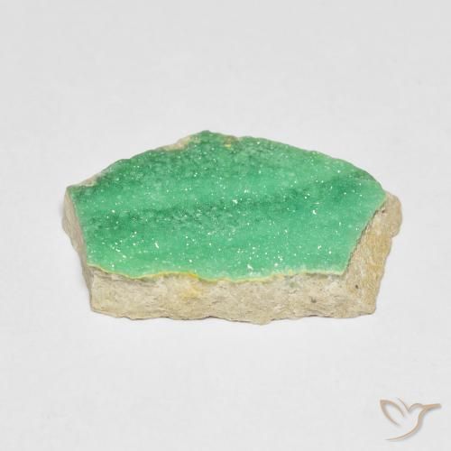 Variscite druzy Menthe verte naturelle Fantaisie, 7.10 ct, Opaque
