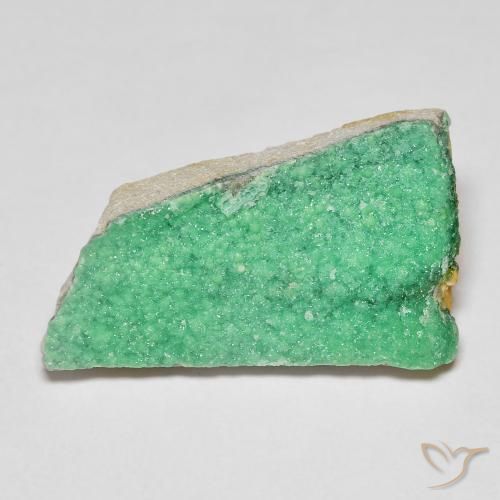 7.28ct Naturel Vert basilic léger Variscite druzy, Fantaisie, Opaque