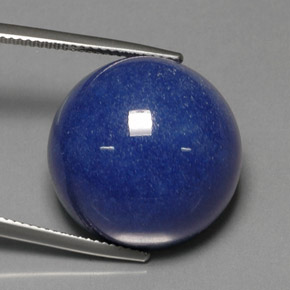 Quartz avec dumortiérite bleue naturelle coupe roude, 35,46 ct, opaque