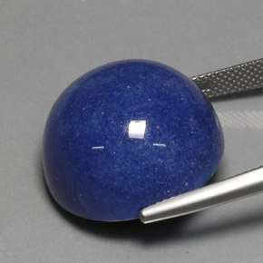 Quartz avec dumortiérite bleue naturelle coupe roude, 35,46 ct, opaque
