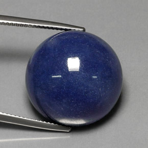 Quartz avec dumortiérite bleue naturelle coupe roude, 35,46 ct, opaque
