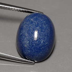 Quartz avec dumortiérite bleue naturelle coupe ovale, 10,96 ct, opaque
