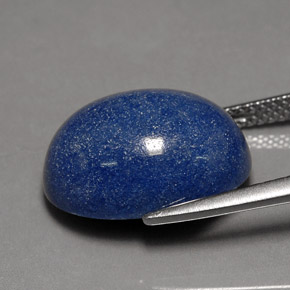 Quartz avec dumortiérite bleue naturelle coupe ovale, 10,96 ct, opaque
