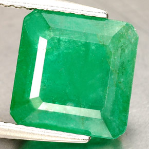 Émeraude vert naturelle taille émeraude, 3,50 ct, SI-I1