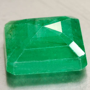 Émeraude vert naturelle taille émeraude, 3,50 ct, SI-I1