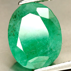 Émeraude vert naturelle coupe ovale, 2,65 ct, SI-I1