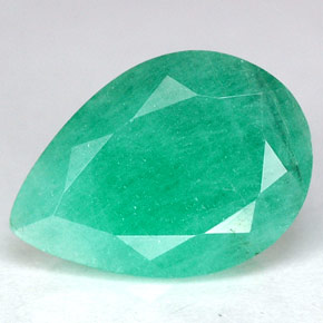 Émeraude vert naturelle en forme de poire, 3,47 ct, SI