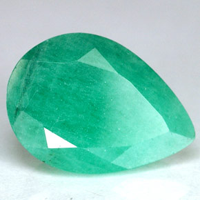 Émeraude vert naturelle en forme de poire, 3,47 ct, SI