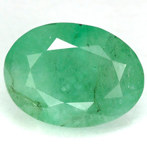 Émeraude vert naturelle coupe ovale, 4,60 ct, I1