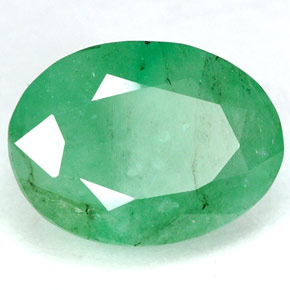 Émeraude vert naturelle coupe ovale, 4,60 ct, I1