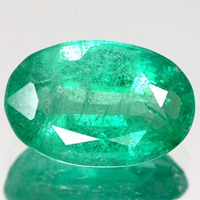 Émeraude vert naturelle coupe ovale, 1,64 ct, VS