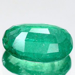 Émeraude vert naturelle coupe ovale, 1,64 ct, VS