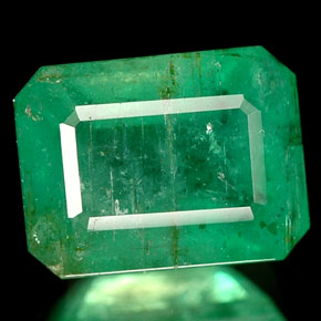 Émeraude vert naturelle taille émeraude, 1,73 ct, I1