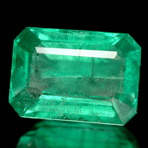 Émeraude vert naturelle taille émeraude, 1,62 ct, SI-I1