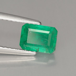 Émeraude vert naturelle taille émeraude, 1,48 ct, I1