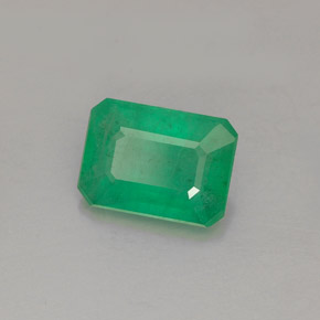 Émeraude vert naturelle taille émeraude, 1,28 ct, I1