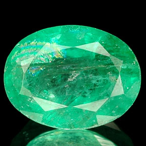 Émeraude vert naturelle coupe ovale, 1,47 ct, SI-I1