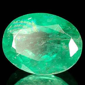 Émeraude vert naturelle coupe ovale, 1,47 ct, SI-I1