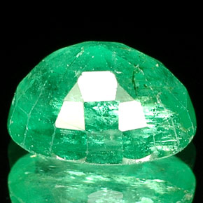 Émeraude vert naturelle coupe ovale, 1,47 ct, SI-I1