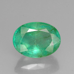 Émeraude vert naturelle coupe ovale, 1,23 ct, I1