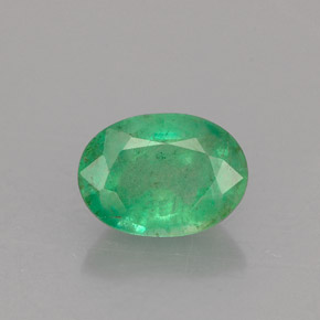 Émeraude vert naturelle coupe ovale, 1,17 ct, SI-I1