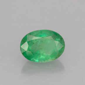 Émeraude vert naturelle coupe ovale, 1,17 ct, SI-I1