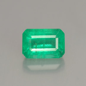 Émeraude vert naturelle taille émeraude, 1,19 ct, SI-I1