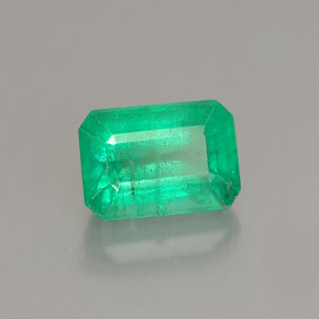 Émeraude vert naturelle taille émeraude, 1,19 ct, SI-I1