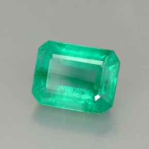 Émeraude vert naturelle taille émeraude, 1,68 ct, I1